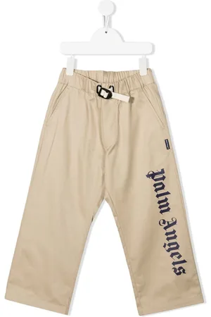 Palm Angels Logo-print straight-leg trousers