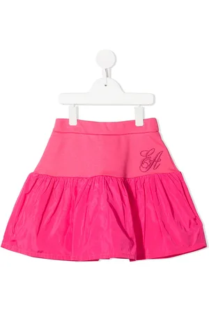 Emporio Armani Logo-embroidered flared mini skirt