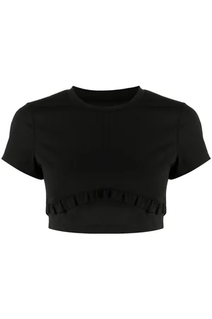 Onefifteen X BEYOND the RADAR cropped ruffle-trim T-shirt