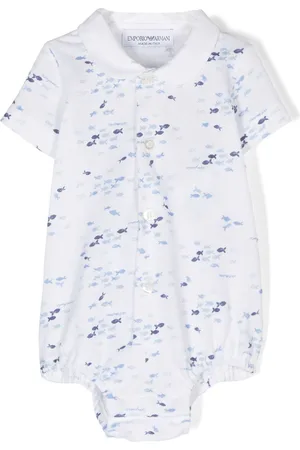 Emporio Armani Fish-motif cotton bodysuit