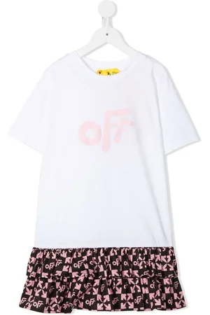 OFF-WHITE Logo-print ruffle dress