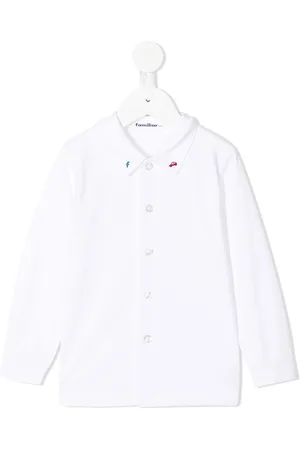 Familiar Embroidered-collar shirt