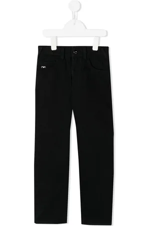 Emporio Armani Logo-tape detail straight jeans