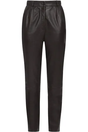 Dolce & Gabbana Dar-detail plongé leather trousers