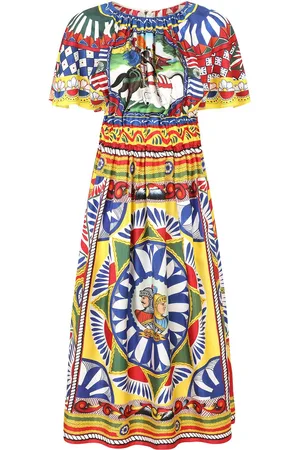 Dolce & Gabbana Carretto-print silk midi dress