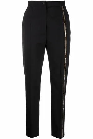 Dolce & Gabbana Logo-trim tapered-leg tailored trousers