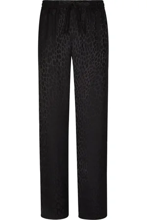 Dolce & Gabbana Ocelot-print jacquard silk track pants