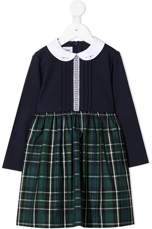 Familiar Tartan-skirt midi dress