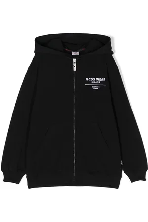 GCDS Embroidered-logo graphic-print hoodie