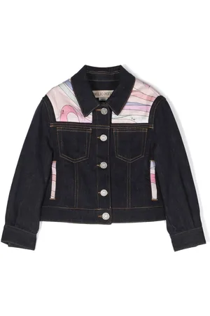 PUCCI Junior Graphic-print panelled denim jacket