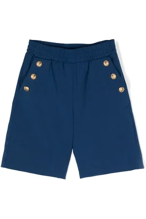 Balmain Button-embossed wool shorts