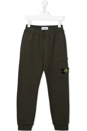 Stone Island Logo-patch cotton track pants