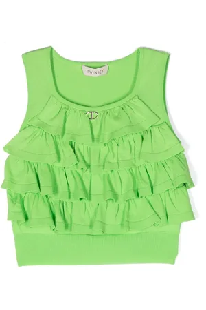 Twin-Set Gathered-detail sleeveless blouse