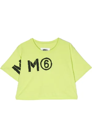 Maison Margiela Numbers-motif cropped cotton T-shirt