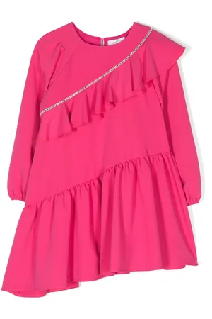 MONNALISA Rhinestone-embellished asymmetric dress