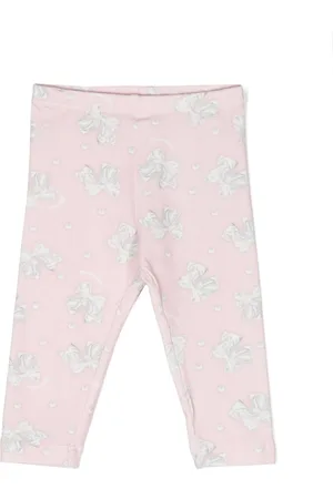 MONNALISA Bow-print cotton leggings