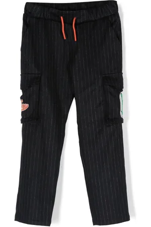 Kenzo Logo-patch striped trousers