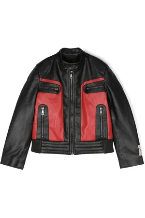 Nº21 Panelled biker jacket