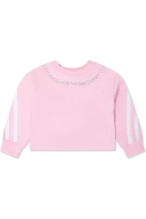 MONNALISA Crystal-embellished logo-print sweatshirt