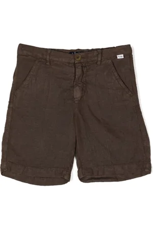 Il gufo Elasticated-waistband linen shorts