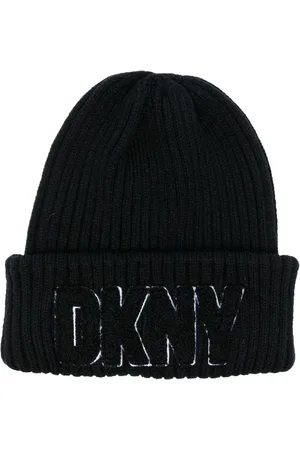 DKNY Logo-patch ribbed beanie