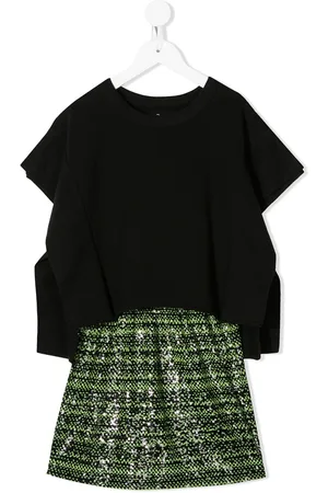 Le pandorine Sequinned panel layered dress