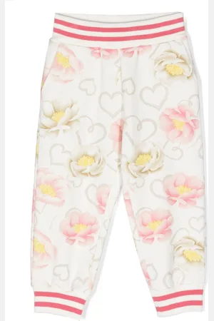 MONNALISA Floral-print stretch-cotton trousers