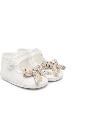 MONNALISA Sequined bow-detail ballerinas
