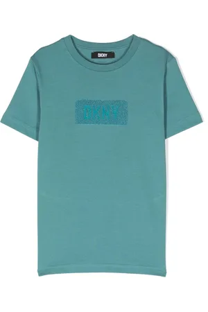 DKNY Logo-patch organic-cotton T-shirt