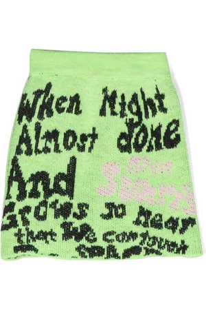 Msgm Slogan-print knitted skirt