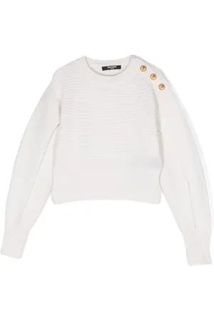 Balmain Slit-sleeve ribbed-knit jumper