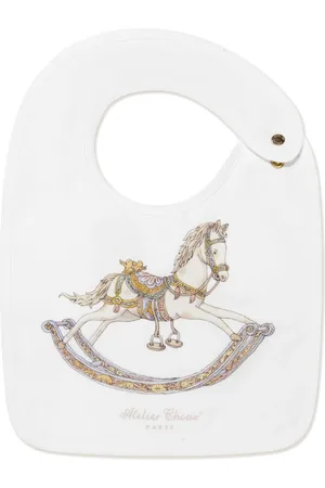 Atelier Choux Illustration-print organic cotton bib
