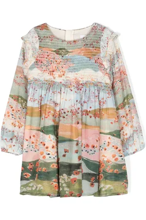 Chloé Graphic-print long-sleeve dress