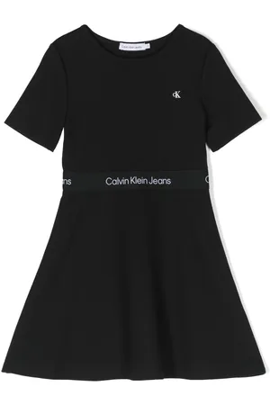 Calvin Klein Logo-embroidered short-sleeve dress