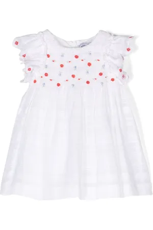 Tartine Et Chocolat Floral-embroidered pleated dress