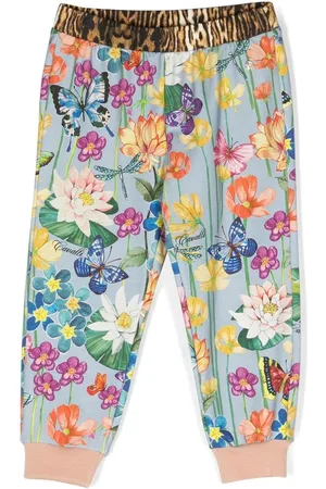 Roberto Cavalli Floral-print cotton track pants
