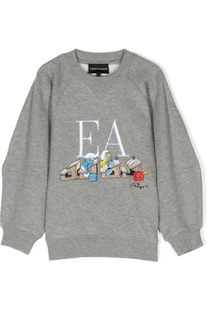 Emporio Armani Embroidered-logo cotton sweatshirt