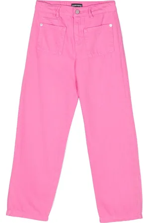Emporio Armani Logo-embroidered denim trousers