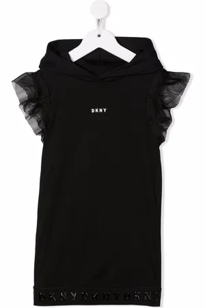 DKNY Ruffle-trimmed hoodie dress