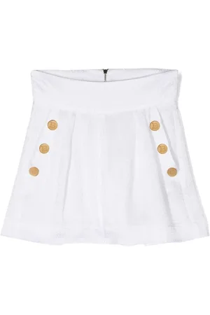 Balmain Decorative-button all-over logo-print shorts