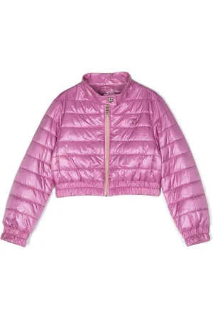 HERNO Metallic cropped padded jacket