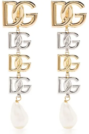 Dolce & Gabbana DG-logo clip-on drop earrings