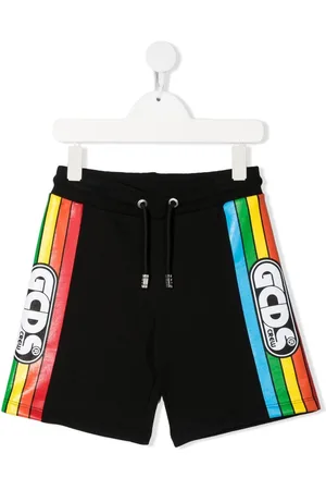 GCDS Logo-tape cotton shorts
