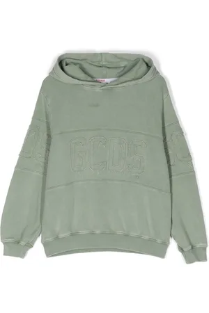 GCDS Logo-appliqué cotton hoodie