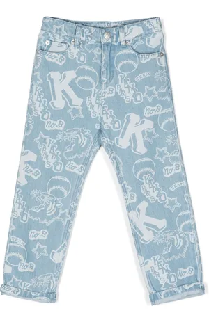 Kenzo Graphic-print straight-leg jeans