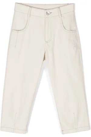 ELEVENTY Contrast-stitching cotton trousers