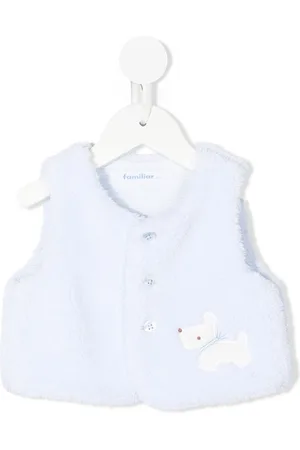 Familiar Embroidered-dog faux-fur waistcoat