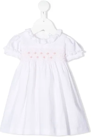 SIOLA Ruffled-collar smocked dress