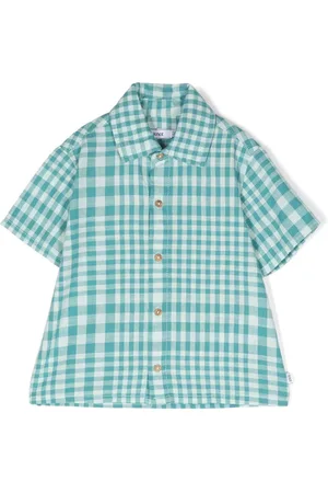 KNOT Theo check-print short-sleeve shirt