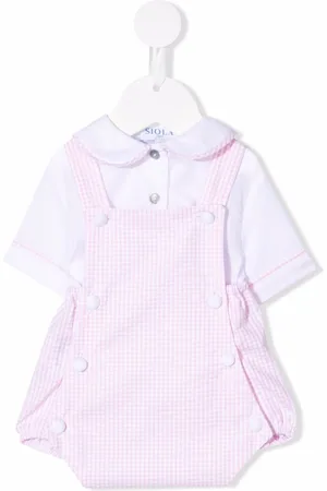 SIOLA Check-print cotton playsuit set
